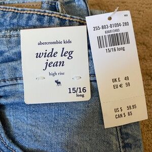 NWT Abercrombie kids jeans LONG
